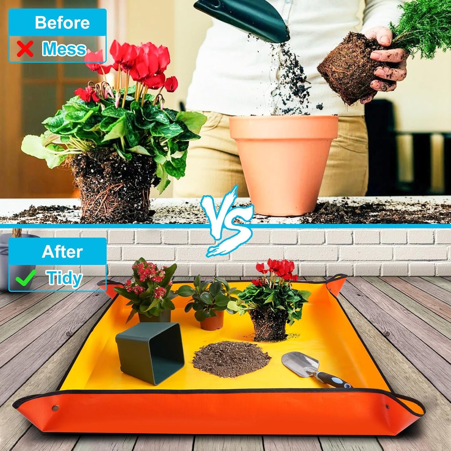 3 Pcs 39.5"X31.5" Large Repotting Mat for House Plants Transplanting and Soil Mix Control, Gardening Gifts for Plant Lovers