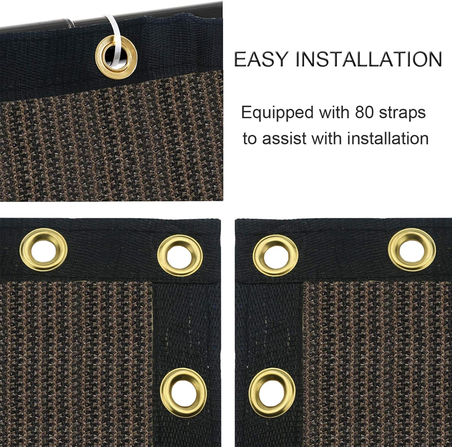 Sunnyglade 6 feet x 50 feet Privacy Screen Fence Heavy Duty Fencing Mesh Shade Net Cover for Wall Garden Yard Backyard (6 ft X 50 ft, Brown)