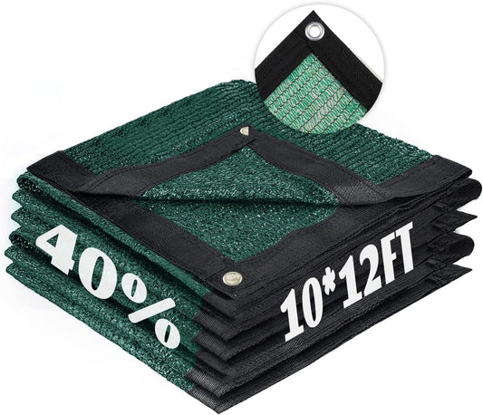 Cool Area 40% Sun Shade Cloth Mesh Tarp with Grommets for Plant Cover 10x12ft Patio Canopy Garden Pergola Blackhouse Car Barn Kennel Green