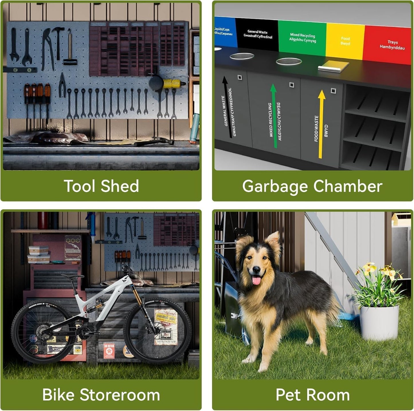 COMHOMA Shed Outdoor Storage Shed Metal,Lockable Doors Tool Sheds with Sloping Roof,Steel Garden Shed with Air Vent for Backyard,Patio,Lawn,Poolside (Brown, 8'*6')