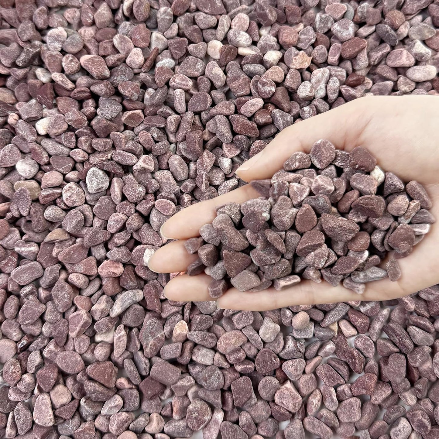 2 lbs Succulent and Cactus Pebbles Gravel, 3/8 Inch Decorative Red River Rocks for Plants Indoor, Vases, Terrarium, Potted Top Dressing and Outdoor Decorative Stones