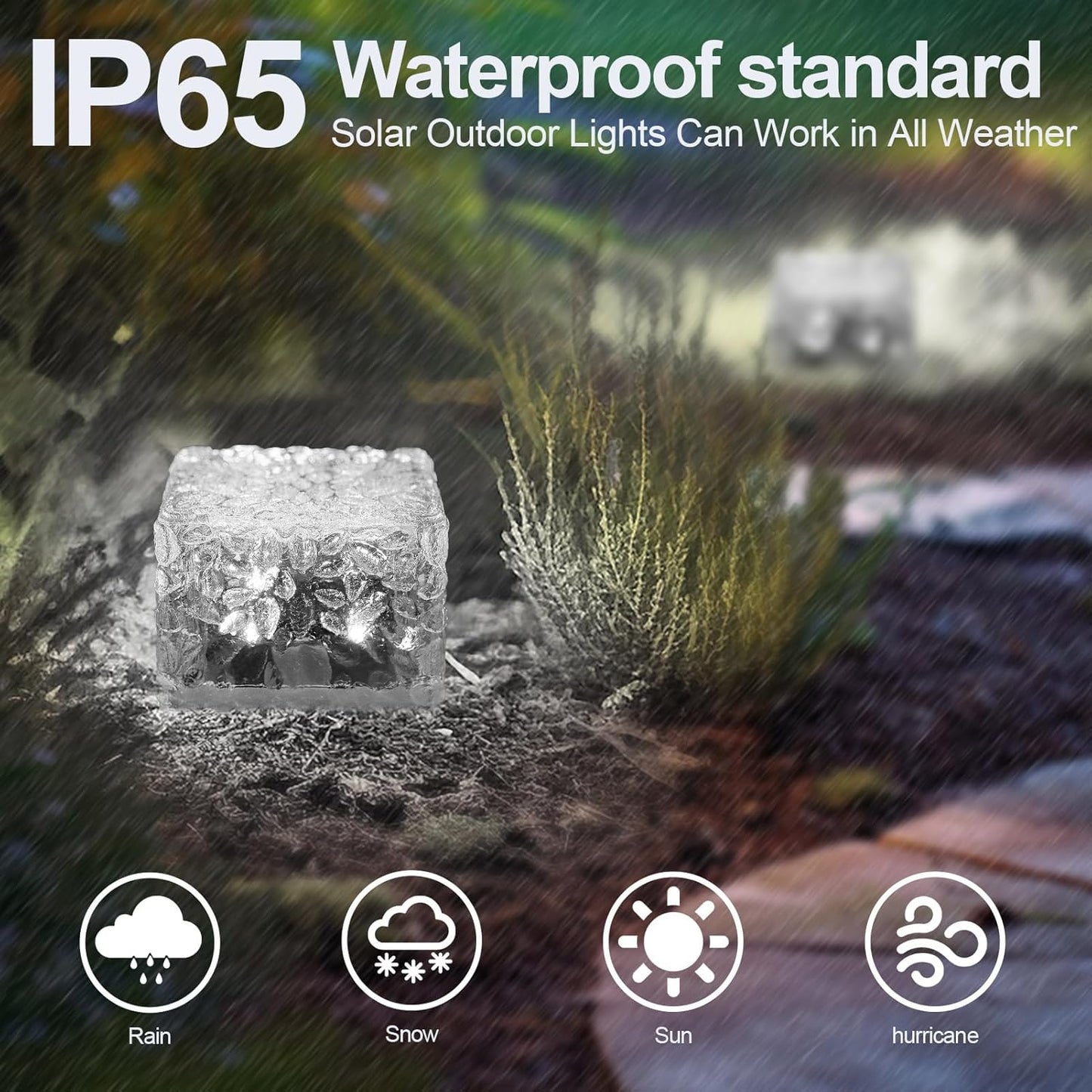 Solar Brick Lights-Outdoor Solar Lights for Yard-Solar Brick Landscape Path Light 6 Pack LED Light Brick Garden Decor for Pathway Patio Walkway Backyard Decoration, DS-XBZ-1-1-1