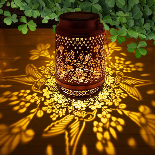 Solar Lanterns Outdoor Waterproof, Hummingbird Hanging Solar Lanterns Birthday Gifts for Women Mom Grandma, Garden Decor for Patio Yard Lawn Backyard Porch