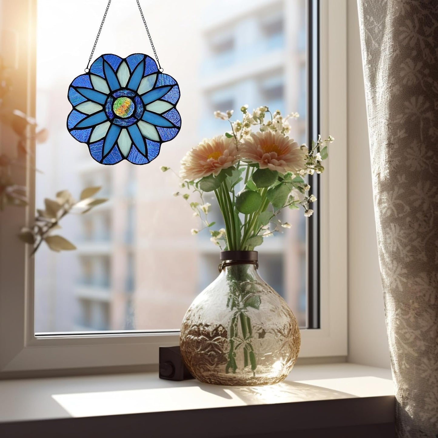 Stained Glass Window Hangings, Handcrafted Tiffany Style Sun Catchers Ornament