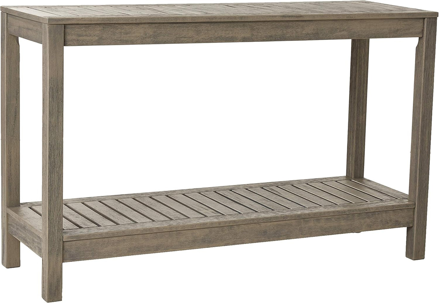 Cambridge Casual Solid Wood West Lake Outdoor Console Table – Weathered Gray Finish – Durable and Stylish Accent Plant Table for Patio, Deck, Porch, Garden, and Outdoor Spaces