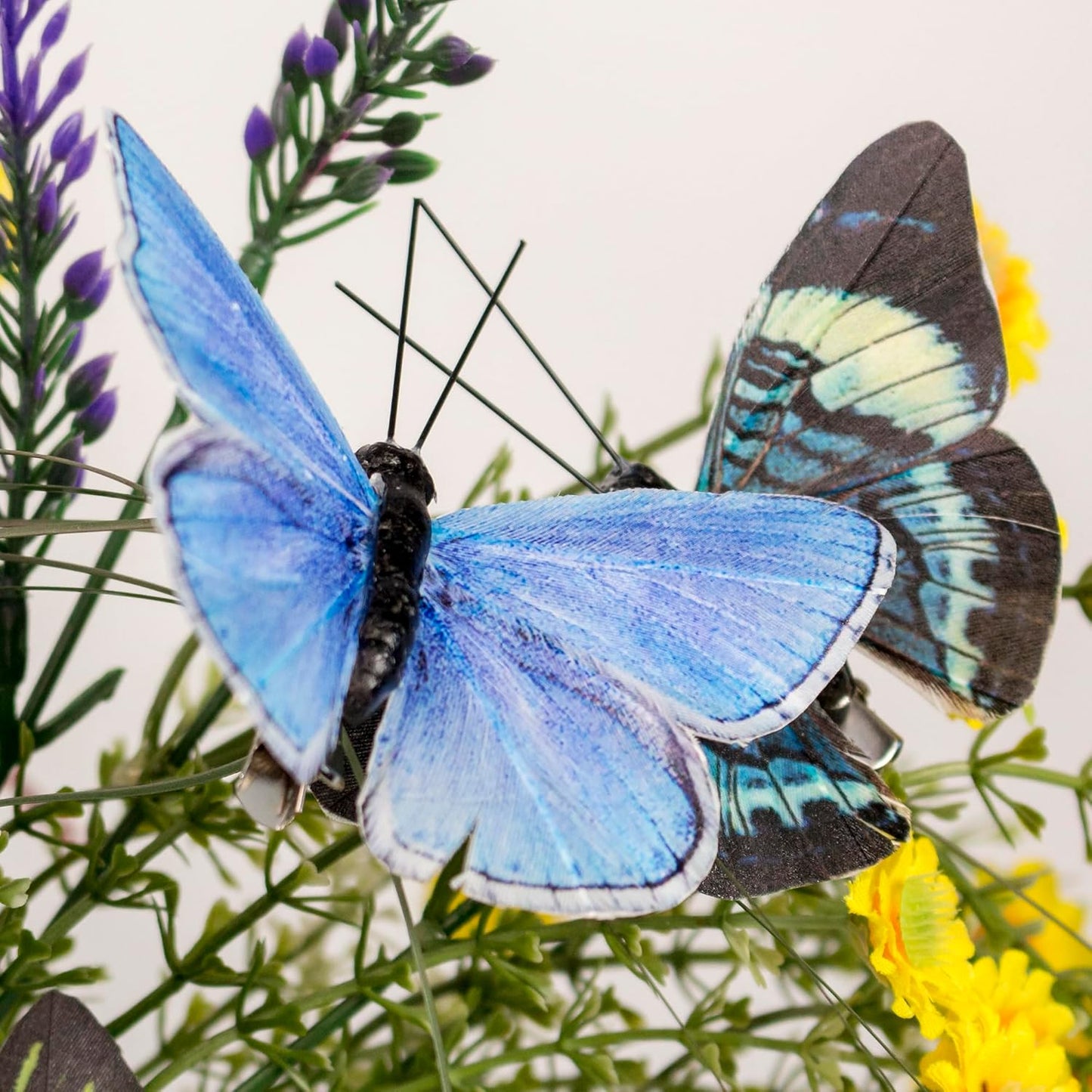 Berfutall-Artificial Feather 3D Butterfly Party Decorations Set of 12 with Clip 12 Color Ornaments for Christmas Tree