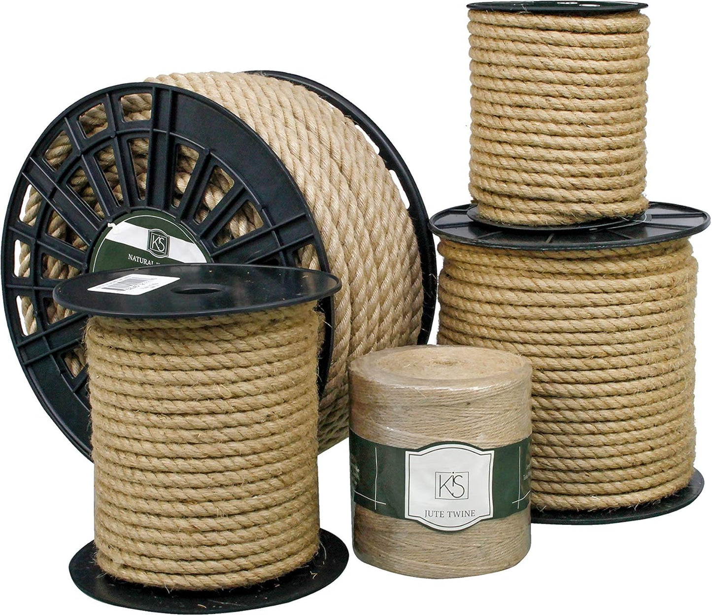 Premium Quality Natural Jute Rope 6 MM (1/4" 100 ft) Petroleum Smell Free, Multi Size, Natural, Biodegradable, Hemp Rope, Great for Crafting, Decoration, Camping, PET Friendly