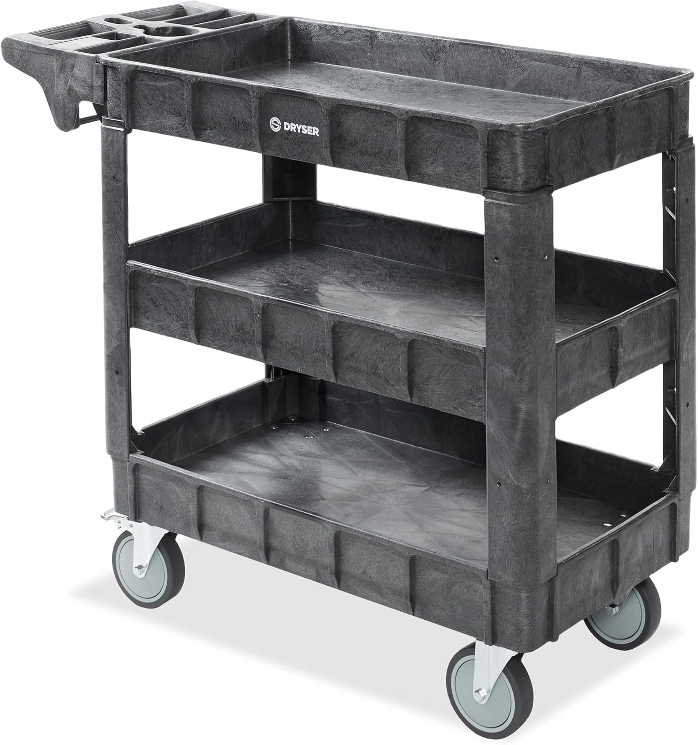 Dryser Utility Cart with Wheels, 40" x 17" Heavy Duty 550 lb. Capacity with Shelves - 3 Tier Rolling Cart with Four 5" Swivel Casters for Warehouse, Garage, Cleaning