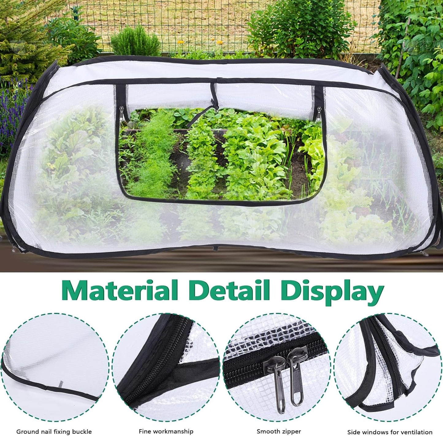 Garden Rows Accelerator Plants Cover,Garden Covers for Raised Beds,Freeze Protection Greenhouse Cover for Raised Garden Beds Protecting Seedlings Fruits Vegetable Rows (White)