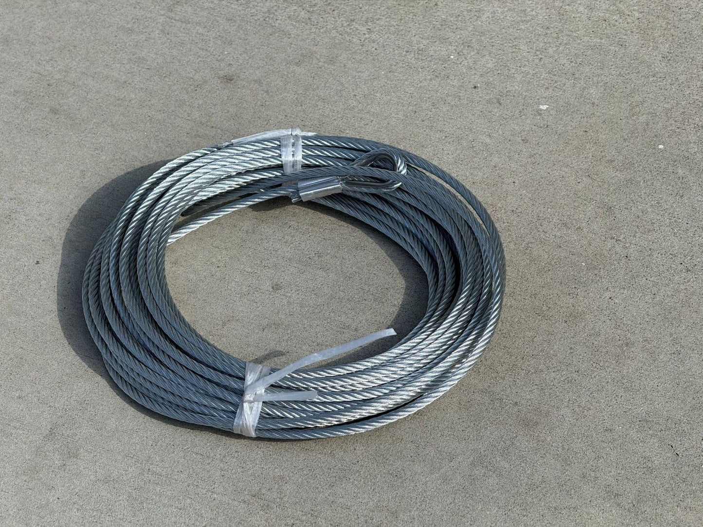 Sandbaggy 3/16" x 50 ft Galvanized Braided Steel Cable w/Looped End (7x19 Wire Rope) (4, Silver, 3/16" x 50 ft)