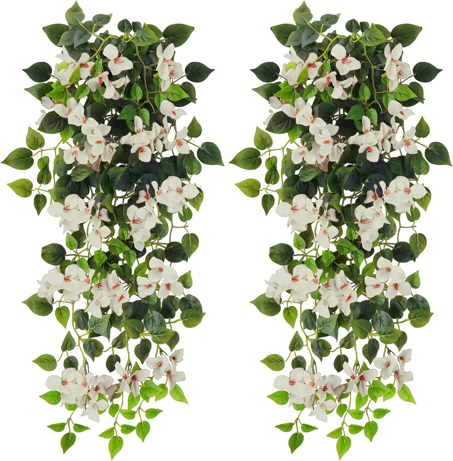 Artificial Hanging Flowers Bougainvillea, UV Resistant Fake Plastic Faux Flower Fabric Vine for Indoor Outdoor Garden Porch Eave Wedding Wall Décor
