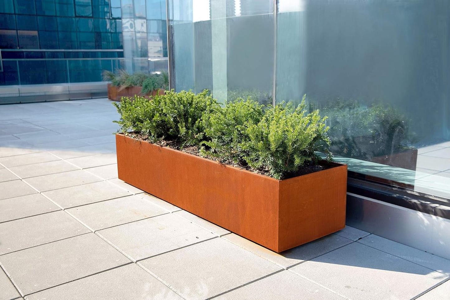 Extra Large Corten Steel Planter 60x24x24 | Large Rectangular Planters for Outdoor Plants & Modern Landscape Design | Heavy Duty Metal Planter Box