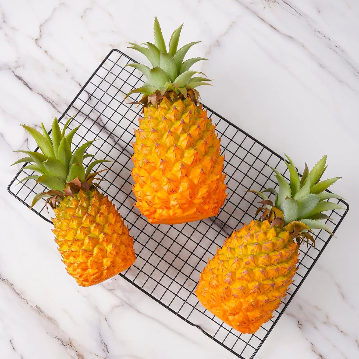 QIRMIZI 2 Pack Artificial Pineapple -Simulated Fruit Decoration, Lifelike Fake Fruit Model, Perfect for Home Decor, Kitchen, Party & Photography Prop – Realistic & Eco-Friendly,Yellow Large