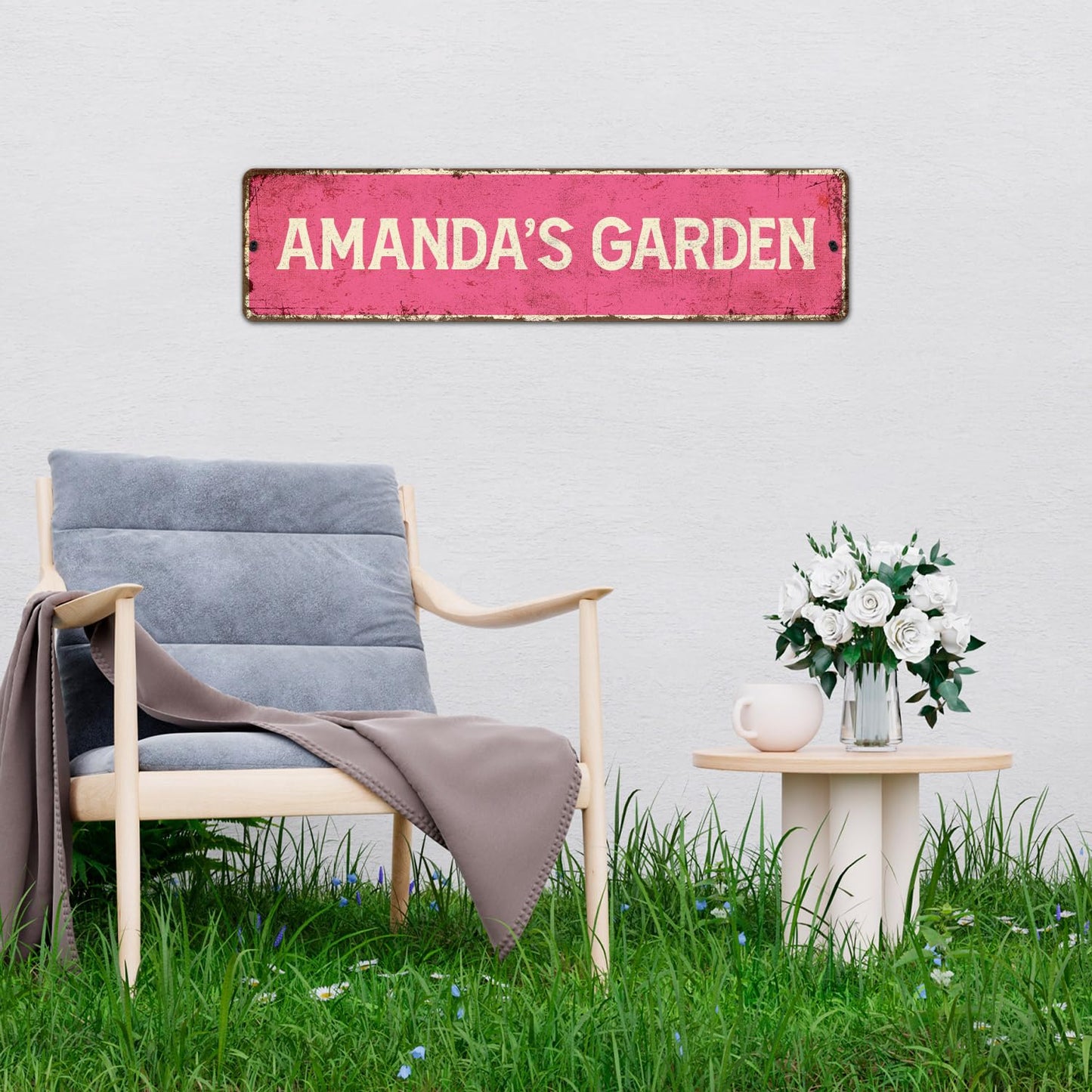 Custom Rustic Sign, Personalized Decor Street Signs Gift, 32x8 Inches, ACM, Fade Resistant, Made in USA