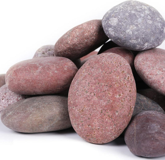20LB Smooth Pebbles River Rocks for Landscaping, 100% Natural Hand-Picked Premium Decorative Pebbles, Ideal for Garden Landscaping, Home Decor, Aquariums, Painting, Crafting and Gifts, Red …