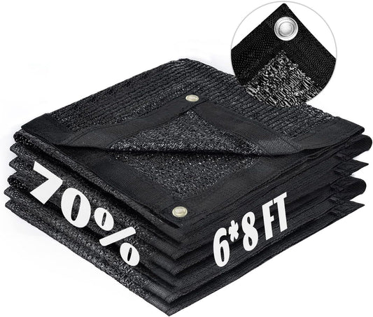 LOVE STORY 6x8FT 70% Black Shade Cloth Sun Shade Net with Grommets Sunblock Net Mesh Tarp for Garden,Plants Cover,Greenhouse and Patio