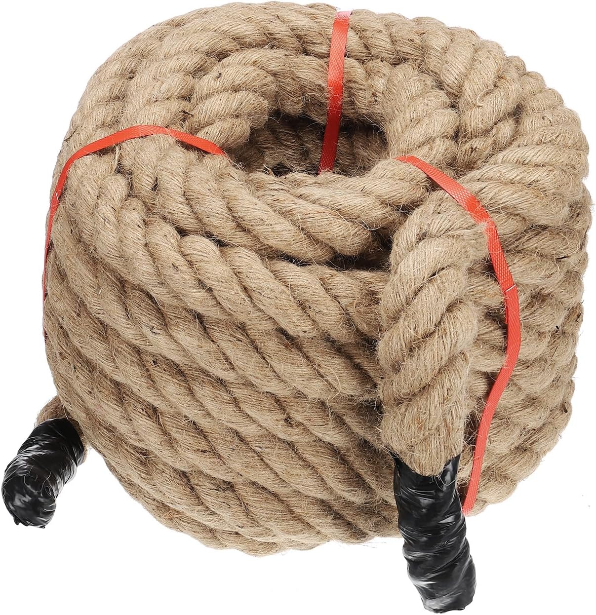 PATIKIL 1-1/4" x 50 Ft Twisted Manila Rope Jute Rope Natural Thick Jute Rope Twine Burlap Rope for Docks Railings Bundling Craft Tug of War Decorating