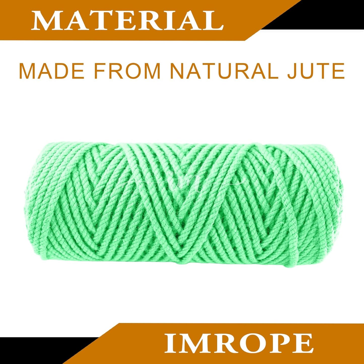 4mm x 100 Feet Light Green Jute Rope, Twine for Gardening Tomato Climbing Plant Tie Floristry Crafts Gift Wrapping Packing Decor