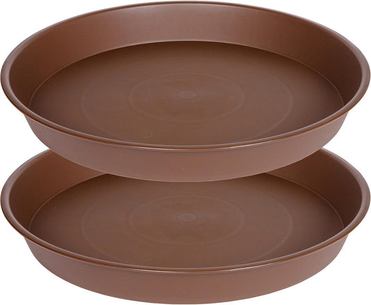 2 Pack of Plant Saucer 19", 2.3" Depth, 18 19 inch Plant Tray Saucer, Plant Dish for The Garden, Large Plant Saucer (19", Chocolate)