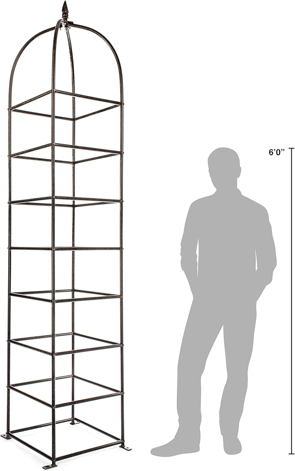 H Potter Trellis Large Obelisk for Climbing Garden Plants Weather Resistant Iron and Metal Vertical Yard Art