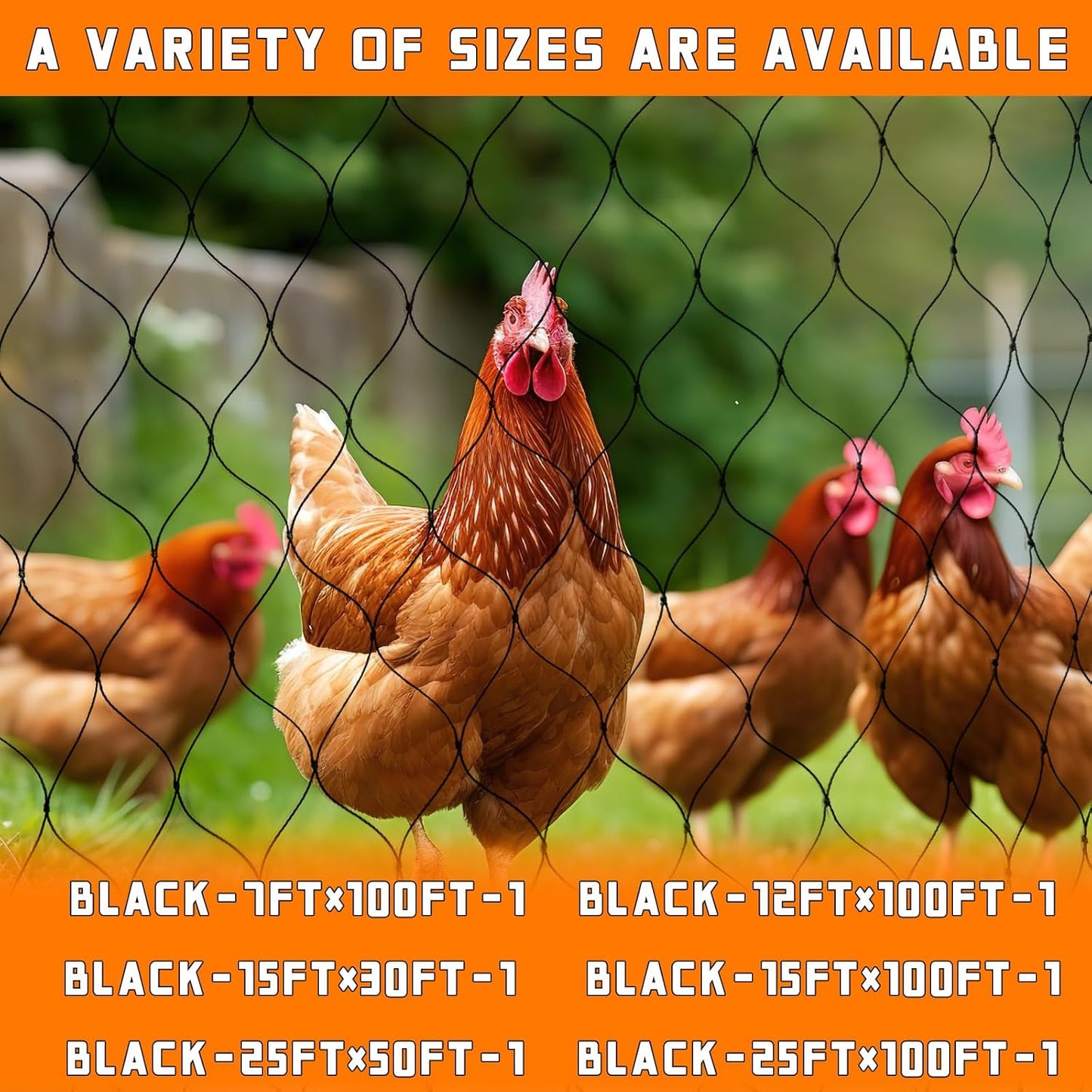 Bird Netting for Garden Heavy Duty Nylon Mesh Garden Netting for Garden Protection Bird Fence Plant Netting Protection Against Birds, Deer, Squirrels and Other Animals (15x30FT)