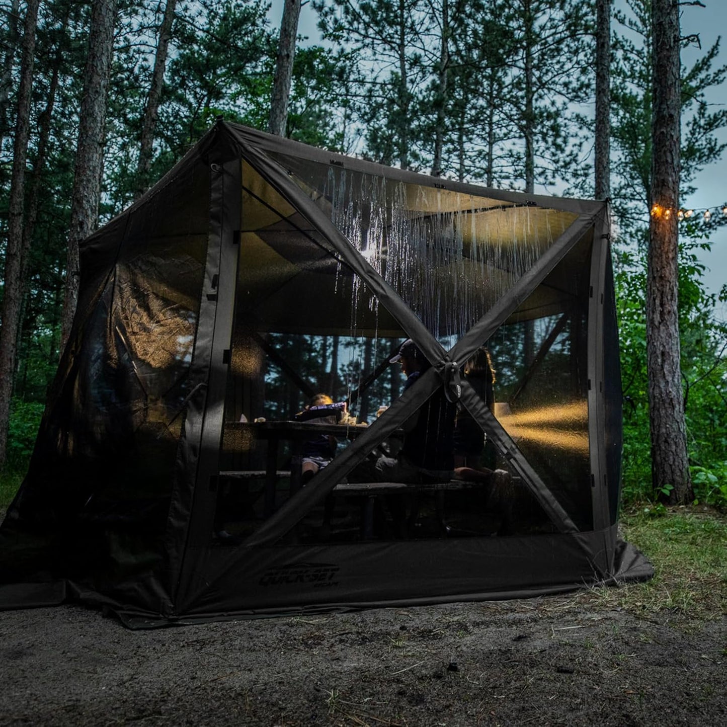 CLAM Pop Up Screen Tent, Outdoor Camping Gazebo Canopy, Pavilion, 12.5', Gray - Heavy-Duty Portable Screened Shelter with Netting for Beach, Patio, and Backyard