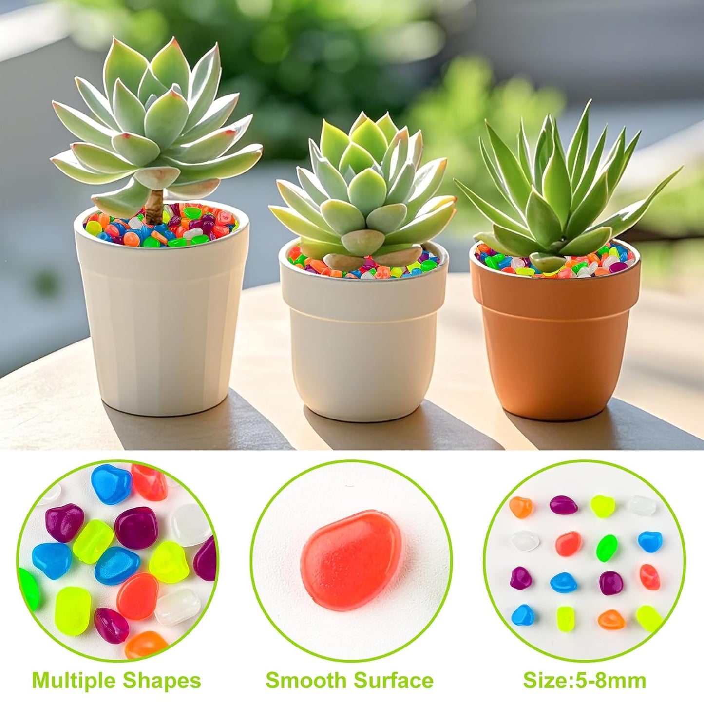 3000pc Glow Pebbles for Outdoor Garden Glow in The Dark Rocks Outdoor Glowing Rocks Glow in The Dark Stones Glow Pebbles for Garden Luminous Stones Glowing Stones for Driveway Walkway,Color