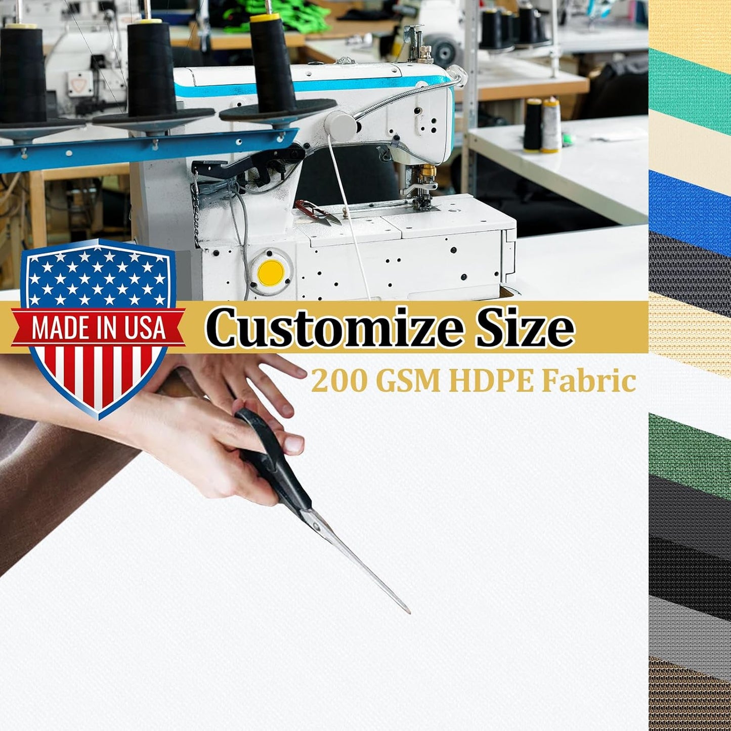 Shade&Beyond Customized Size 90% Sun Shade Cloth with Grommets, 8' X 10' Pergola Shade Cover Canopy, Mesh Tarp Sun Screens for Patio, Outdoor, Garden, Backyard GN01, White