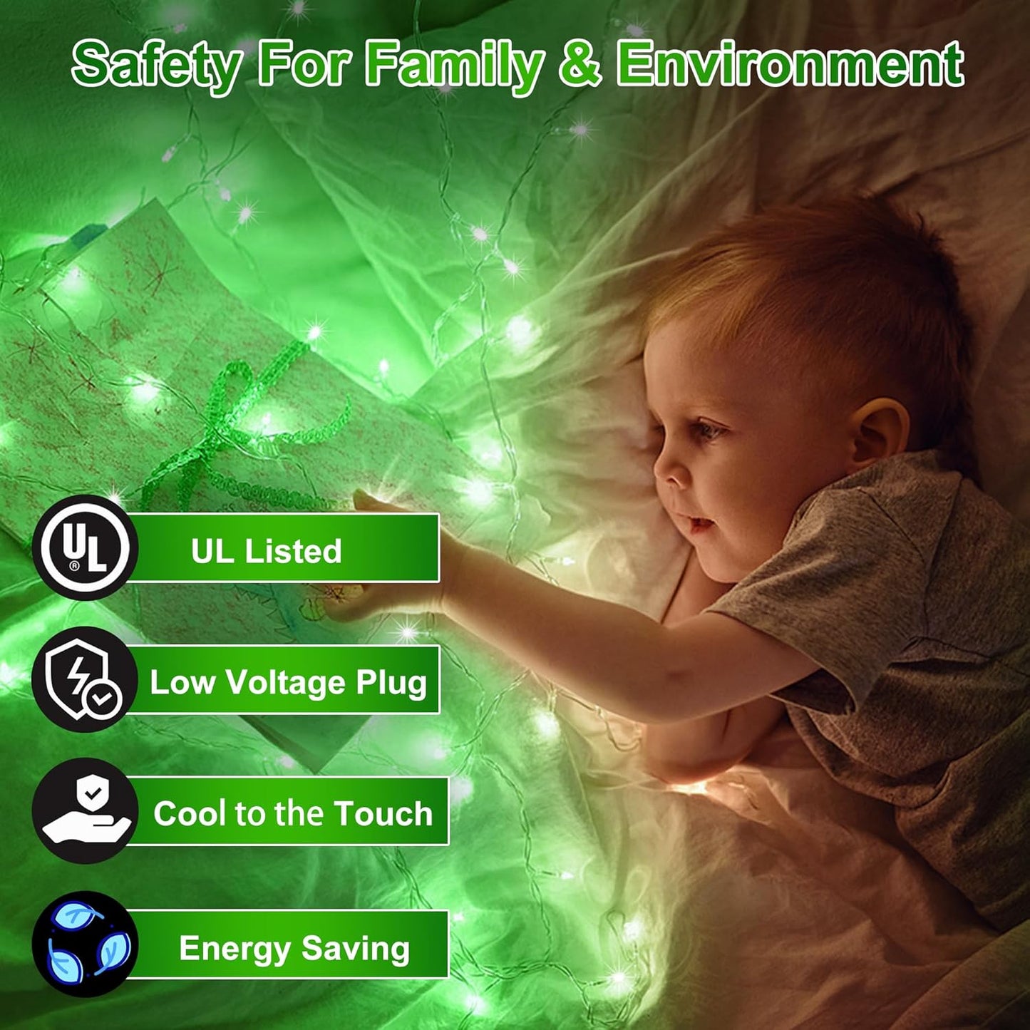 1500LED Christmas Lights Outdoor Use, 470ft 12 Modes Green LED String Lights with Timer Dimmable, Waterproof Christmas Tree Lights for Xmas Patio Yard Fence Balcony Garden Party Decor Green