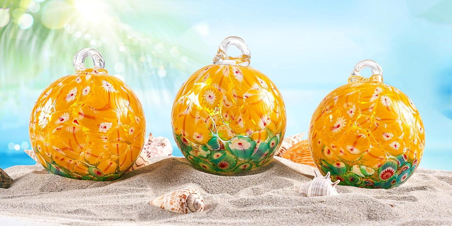 EUSTUMA Hand Blown Glass Witch Ball,Glass Ball Ornament Hanging Garden Gazing Ball Indoor Outdoor Home Décor. (6)