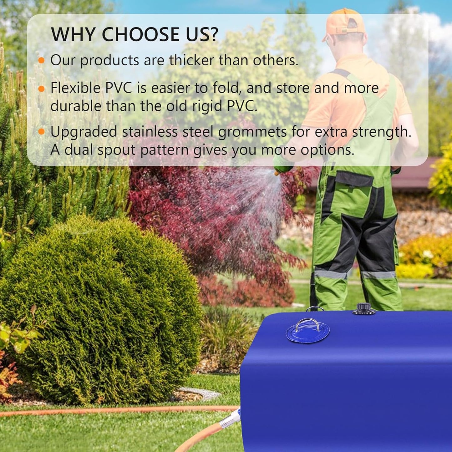 Water Tank, Water Storage Bladder, Portable Water Tank, Water Bladder Tank, Large Water Storage, Water Storage Containers for Camping, Garden, Emergency Water Storage Black