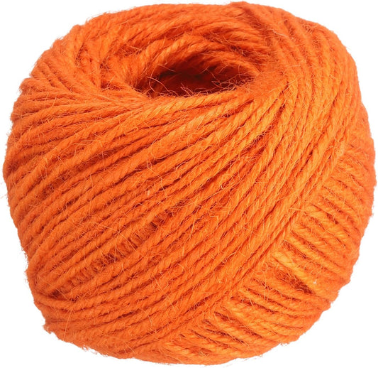 uxcell 164 Feet Natural Jute Twine String,2mm Thin Garden Twine Rope Colored Plant String Cord for DIY Art Crafts Gift Wrapping Decoration Packing Gardening Plant Hanger,Orange