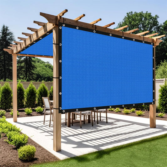 Shade&Beyond Customized Size 90% Sun Shade Cloth with Grommets, 6' X 10' Pergola Shade Cover Canopy, Mesh Tarp Sun Screens for Patio, Outdoor, Garden, Backyard GN01, Blue