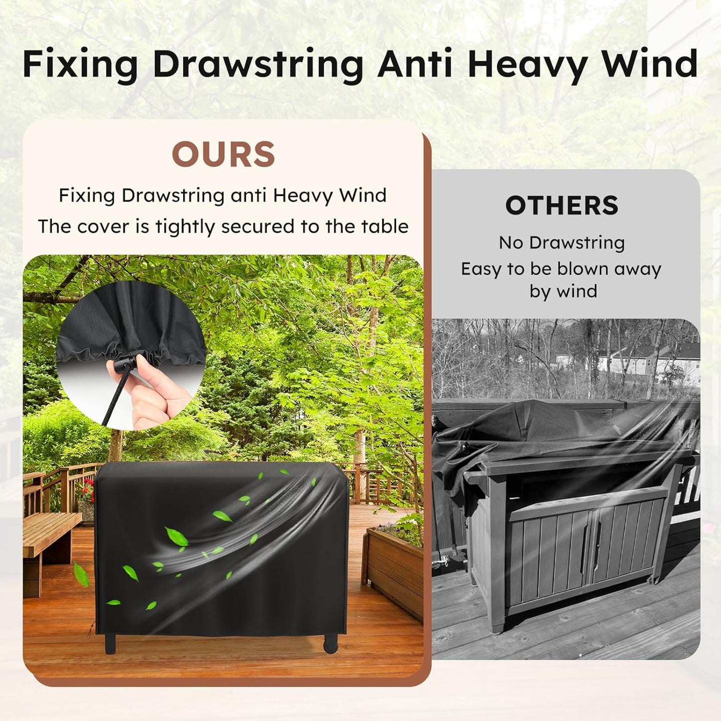 MR. COVER Outdoor prep table cover 52 inch for Keter Unity XL Outdoor Rolling Table Cart, Heavy Waterproof for Grill Dining Kitchen Cart Protective, Outdoor Storage Box Cover, Patio Food Prep Station