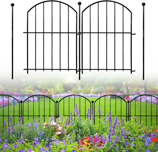 Decorative Garden Fence 17in(H)x13in(W), 26 Pack Rustproof Metal No Dig Fence Animal Barrier for Dog, Arched Flower Bed Edging Ornamental Wire Border Panel Fencing for Yard Patio Outdoor Decor