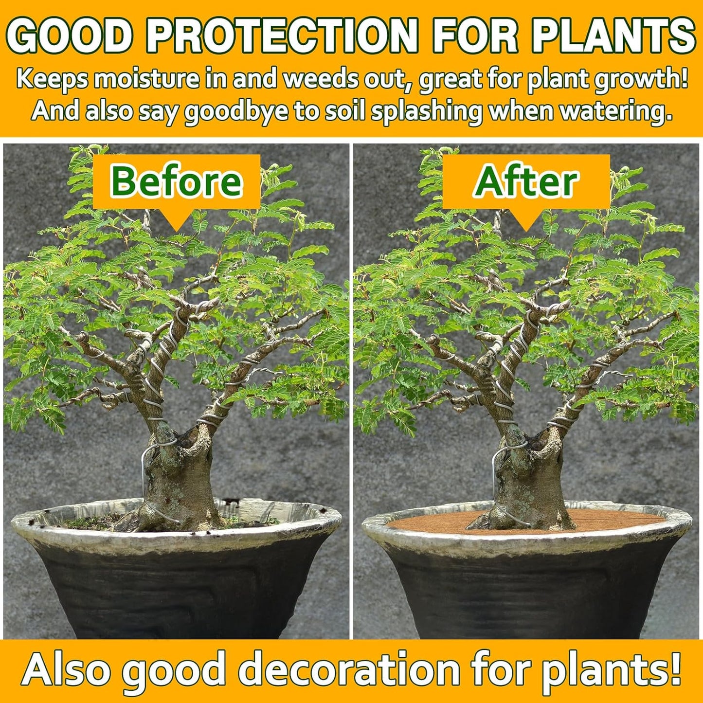 ZeeDix 3 Pack 30 Inch Coconut Fiber Tree Mulch Ring, 100% Natural Coco Coir Tree Ring Mulch Mat, Coconut Coir Discs Plant Cover Tree Protectors Mats Mulch Rings for Landscaping Trees Outdoor Plants