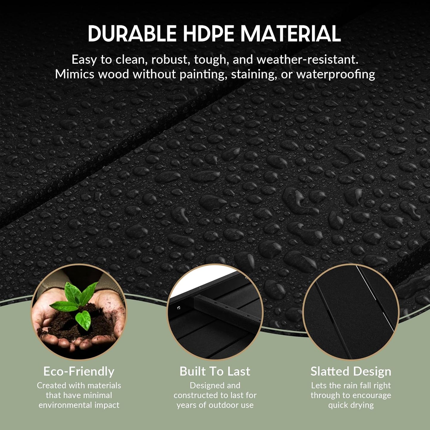 WestinTrends Malibu 55" Outdoor Patio HDPE Adirondack 2-Tier Shelf Console Table, Black