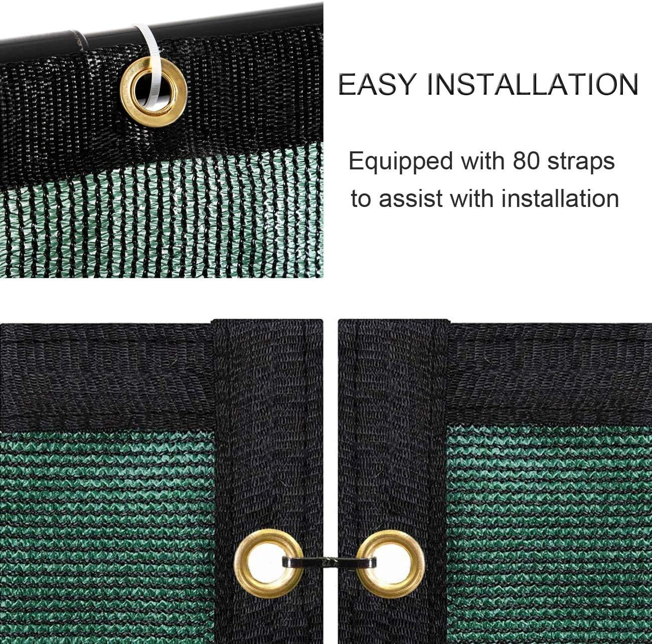 Sunnyglade 4 feet x 50 feet Privacy Screen Fence Heavy Duty Fencing Mesh Shade Net Cover for Wall Garden Yard Backyard (4 ft X 50 ft, Green)