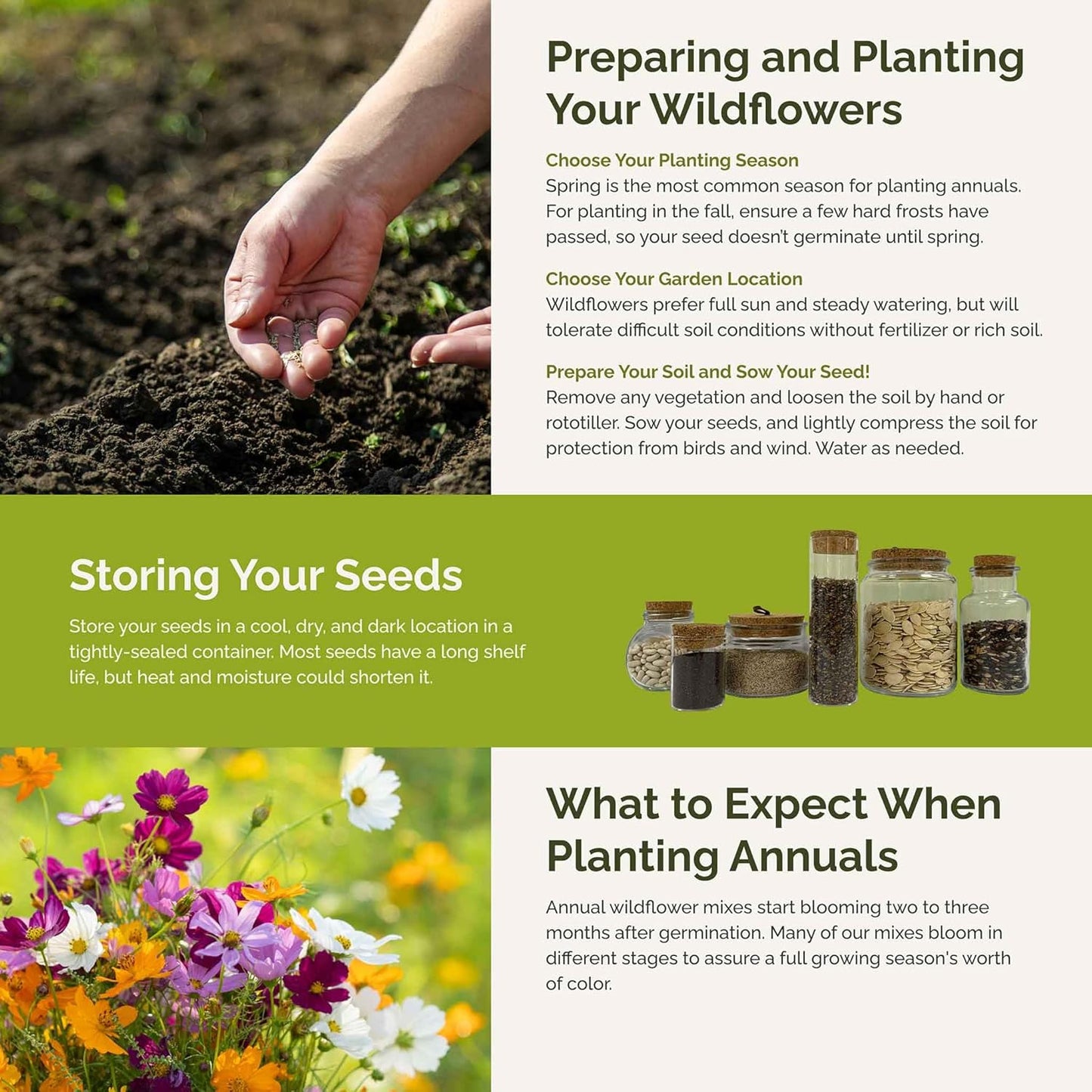 Eden Brothers All Annual Wildflower Mixed Seeds for Planting, 5 lb, 2,400,000+ Seeds with Sunflower, Indian Blanket, Scarlet Flax | Attracts Pollinators, Plant in Spring, Zones 3, 4, 5, 6, 7, 8, 9, 10