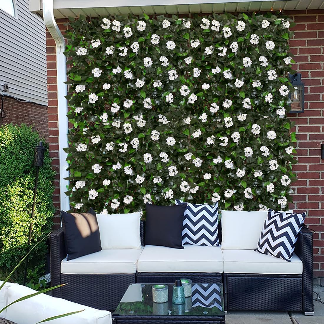 Expandable Fence Privacy Screen for Balcony Patio Outdoor,Decorative Faux Ivy Fencing Panel,Artificial Hedges