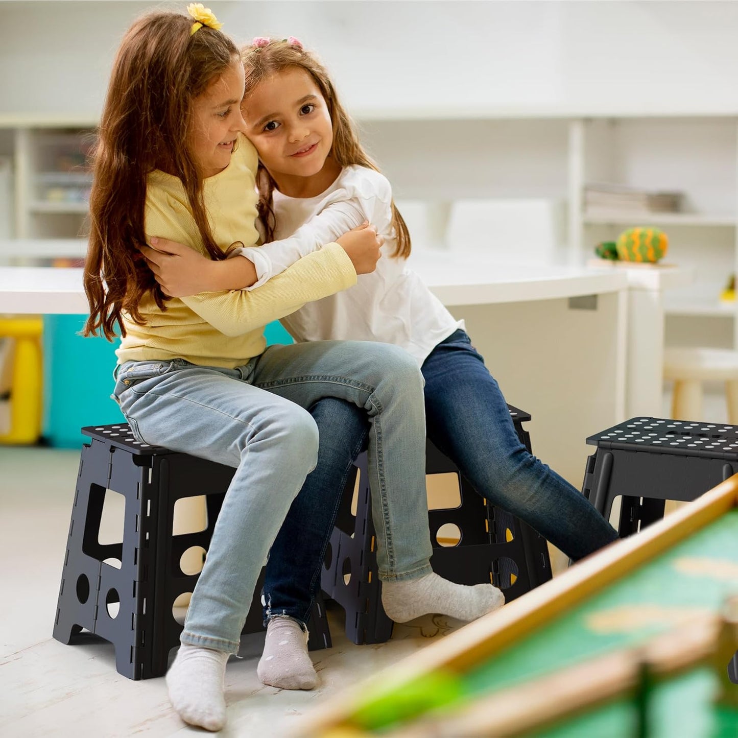 Versatile Folding Step Stool 15.7 in - Foldable Step Stool for Kids, Home, Camping, and Office - Lightweight, Sturdy, and Portable Foldable Stool, for Outdoors and Indoor Fun MOJO VENTURES