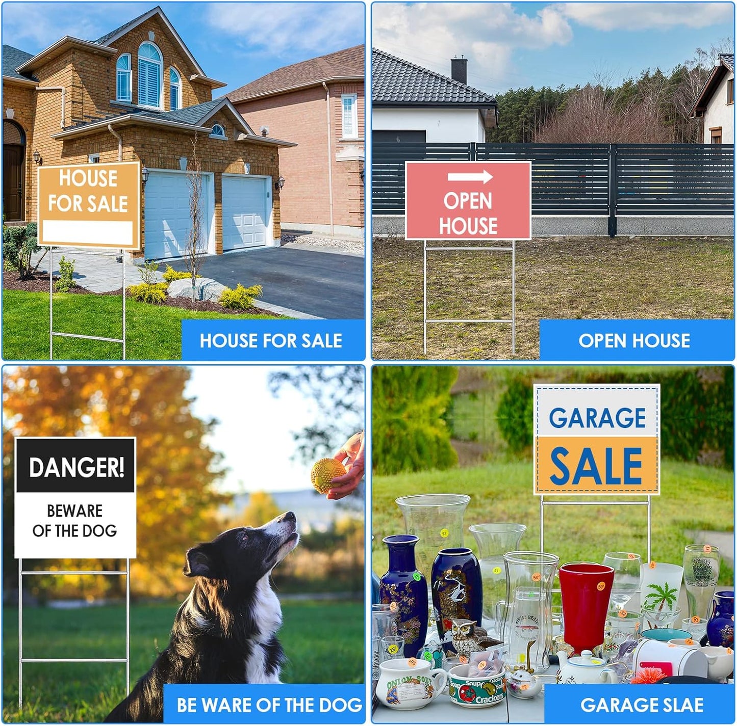 100 Pcs H Stakes for Yard Signs 16.5'' x 7'' Heavy Duty Metal H Frame Wire Stakes Weatherproof Metal Holder for 4mm 5mm Corrugated Signs Guidepost Yard Halloween Decoration