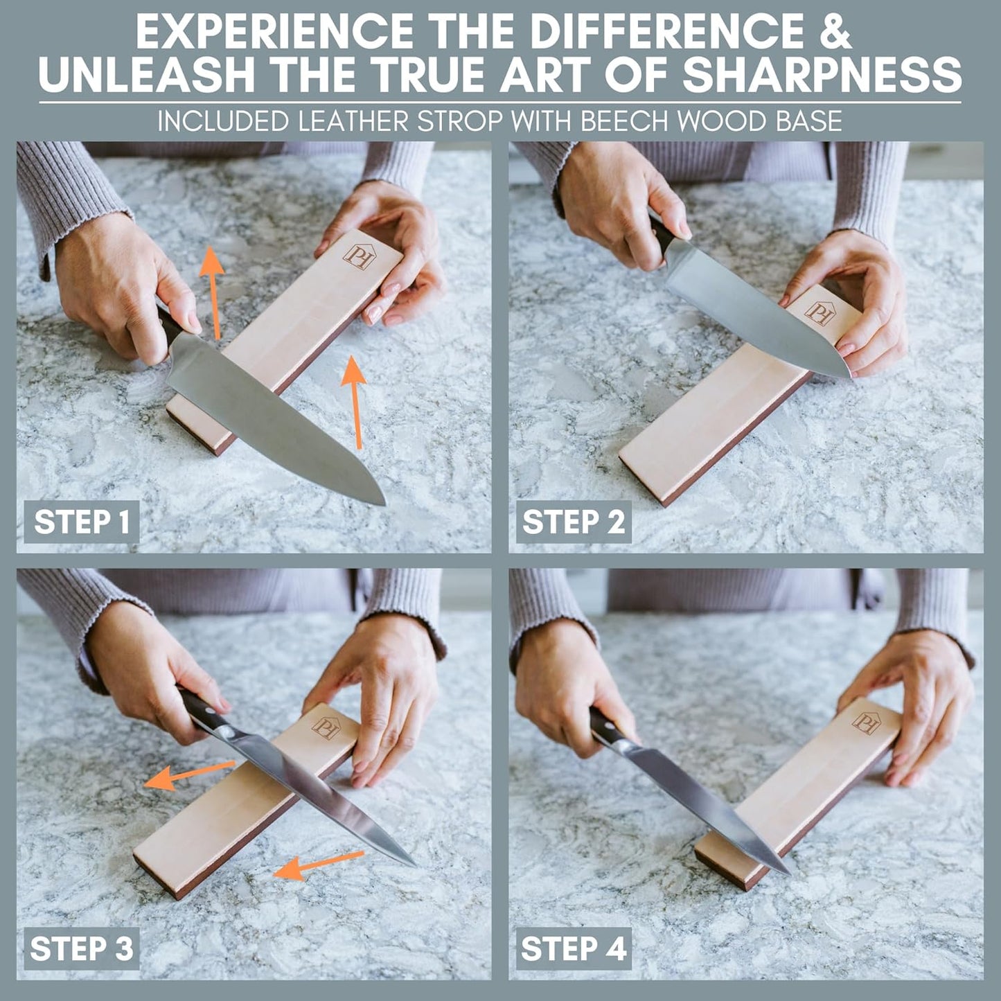 3000 & 6000 Grit Whetstone Plates Set – Extra Fine Corundum Sharpening Stones – Includes Leather Strop & Cleaning Eraser - Compatible Only with Parkway Home Adjustable Rolling Knife Sharpener