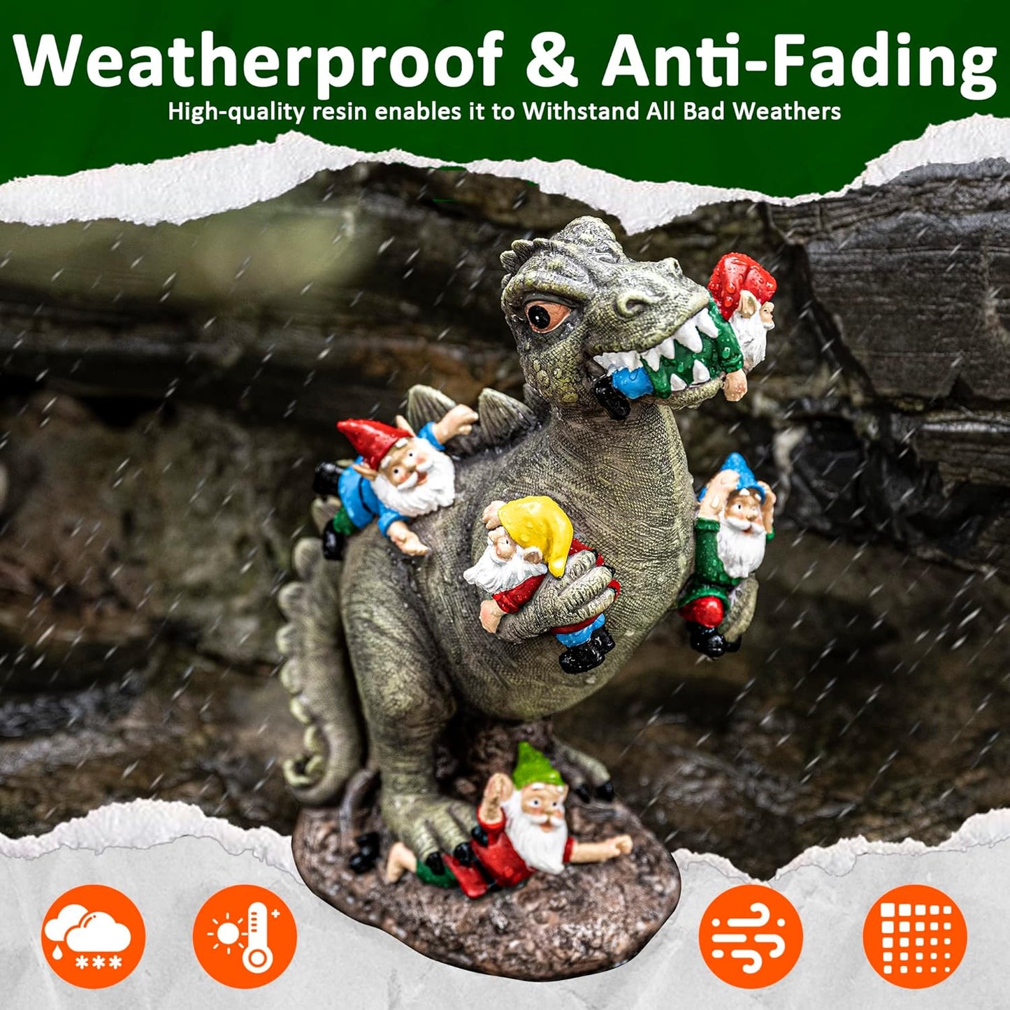 Dinosaur Gnomes Garden Statues Garden Decor Yard Decorations Outdoor, Patio, Yard, Lawn Ornaments Unique Housewarming Gifts for Women, Mom for Mothers Day