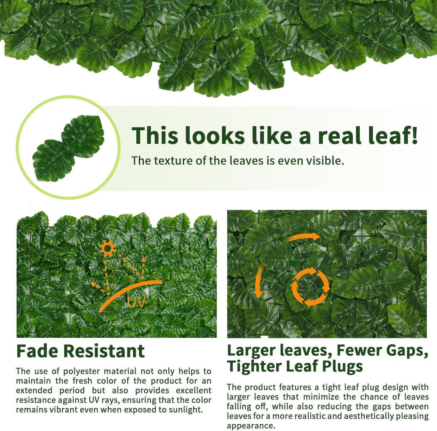 Jinwu Artificial Ivy Privacy Fence Screen (2 Rolls, Total 59x118 inch), Expandable Faux Privacy Fence with 79 pcs Zip Ties, Decoration for Outdoor Garden, Printed Monstera Leaf