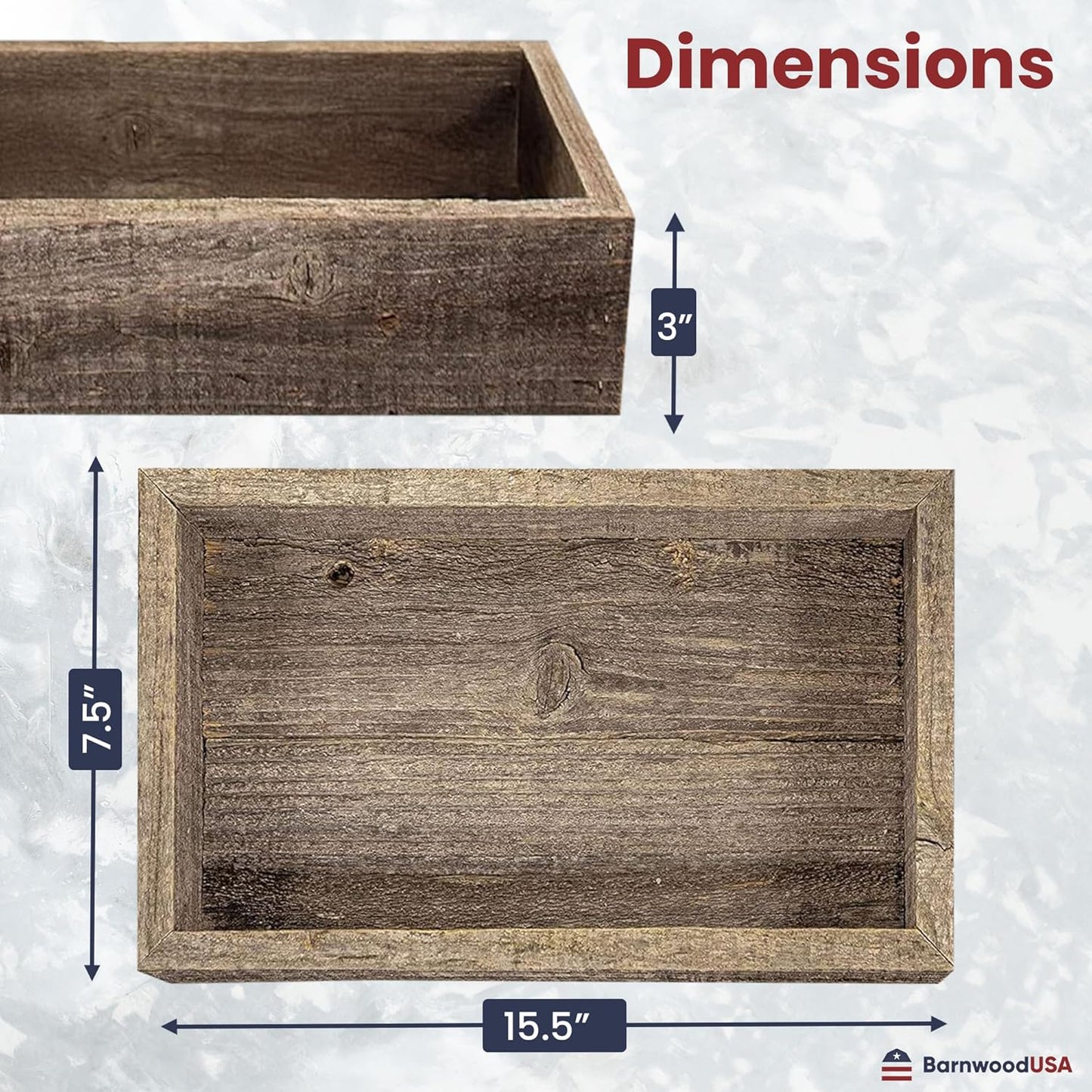 Small Wooden Planter Box – Rustic 1-Pack Wood Window Planter Box Set for Centerpieces & Storage – Durable Wooden Boxes for Decor - Perfect Toilet Basket for Bathroom Organizer