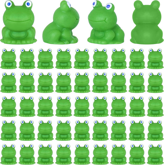 50 PCS Mini Frogs Garden Decor Tiny Plastic Frogs Miniature Resin Frog Figurines for Fairy Garden Miniature Moss Landscape Decoration (0.59 x 0.6 inches)