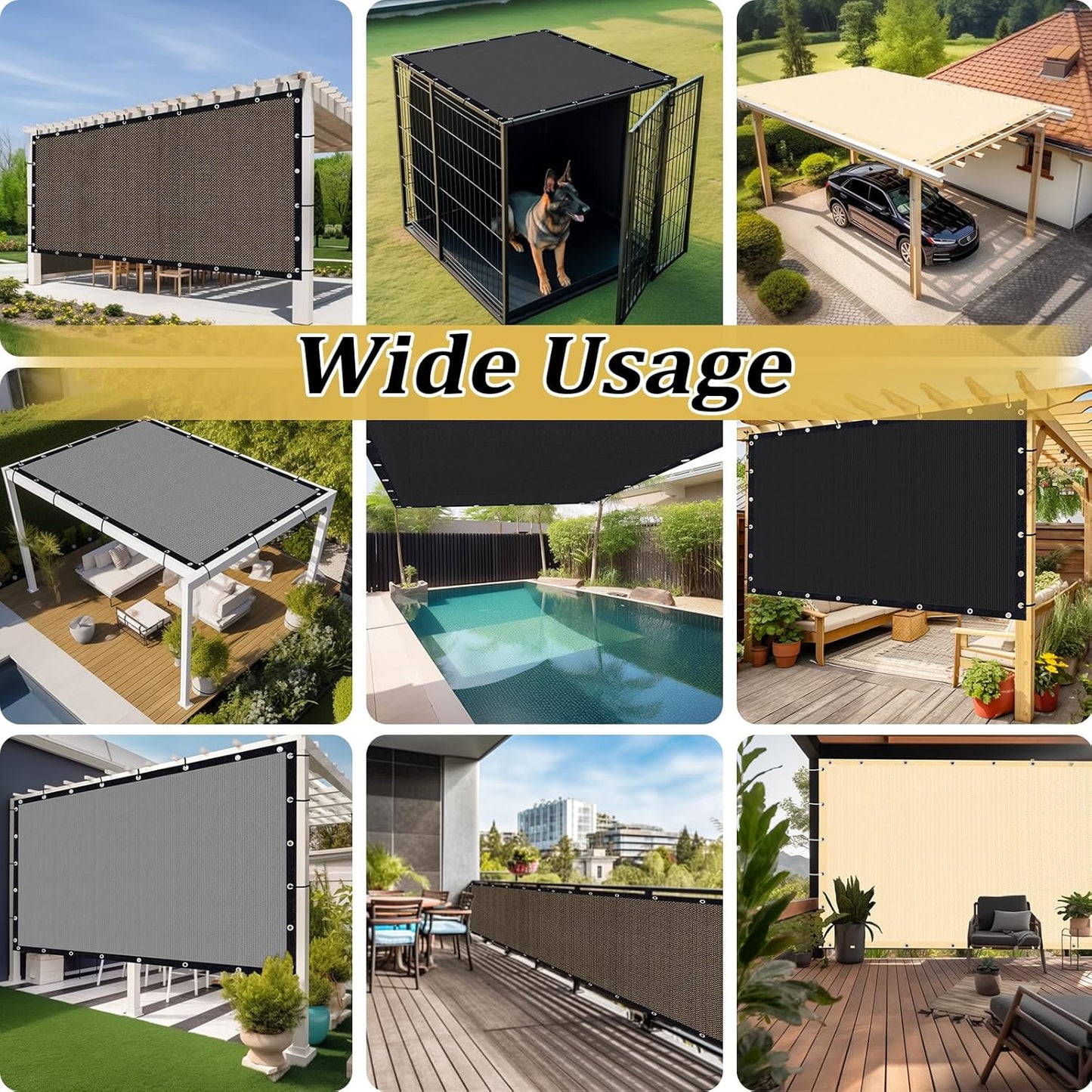 Shade&Beyond Customized Size 14' X 20' Shade Cloth with Grommets, 90% UV Protection UV Protection Mesh Tarp Sun Screens for Patio GN01, Sand