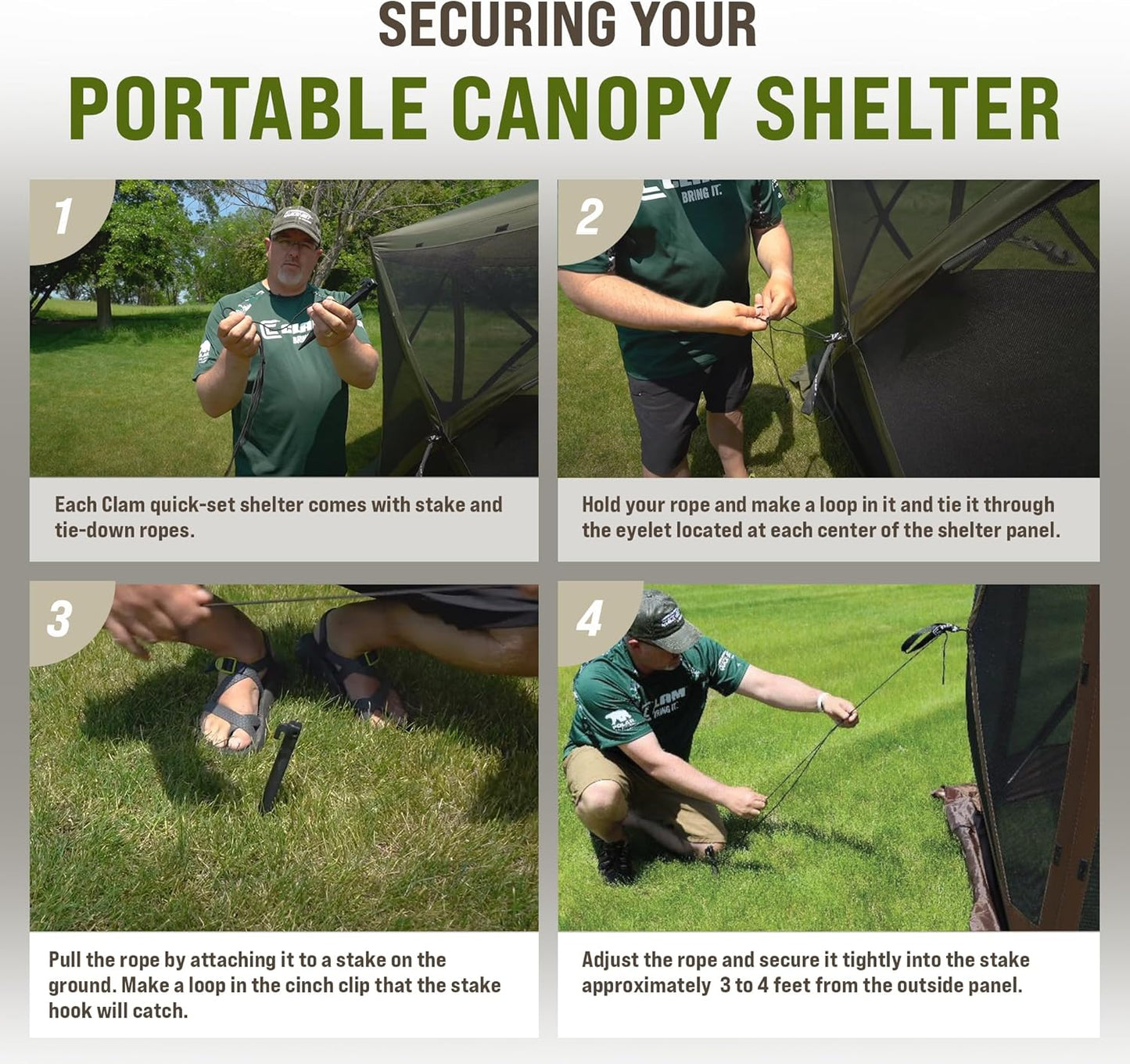 CLAM Pop Up Screen Tent, Outdoor Camping Gazebo Canopy, Escape, 11.5', Green - Heavy-Duty Portable Screened Shelter with Netting for Beach, Patio, and Backyard