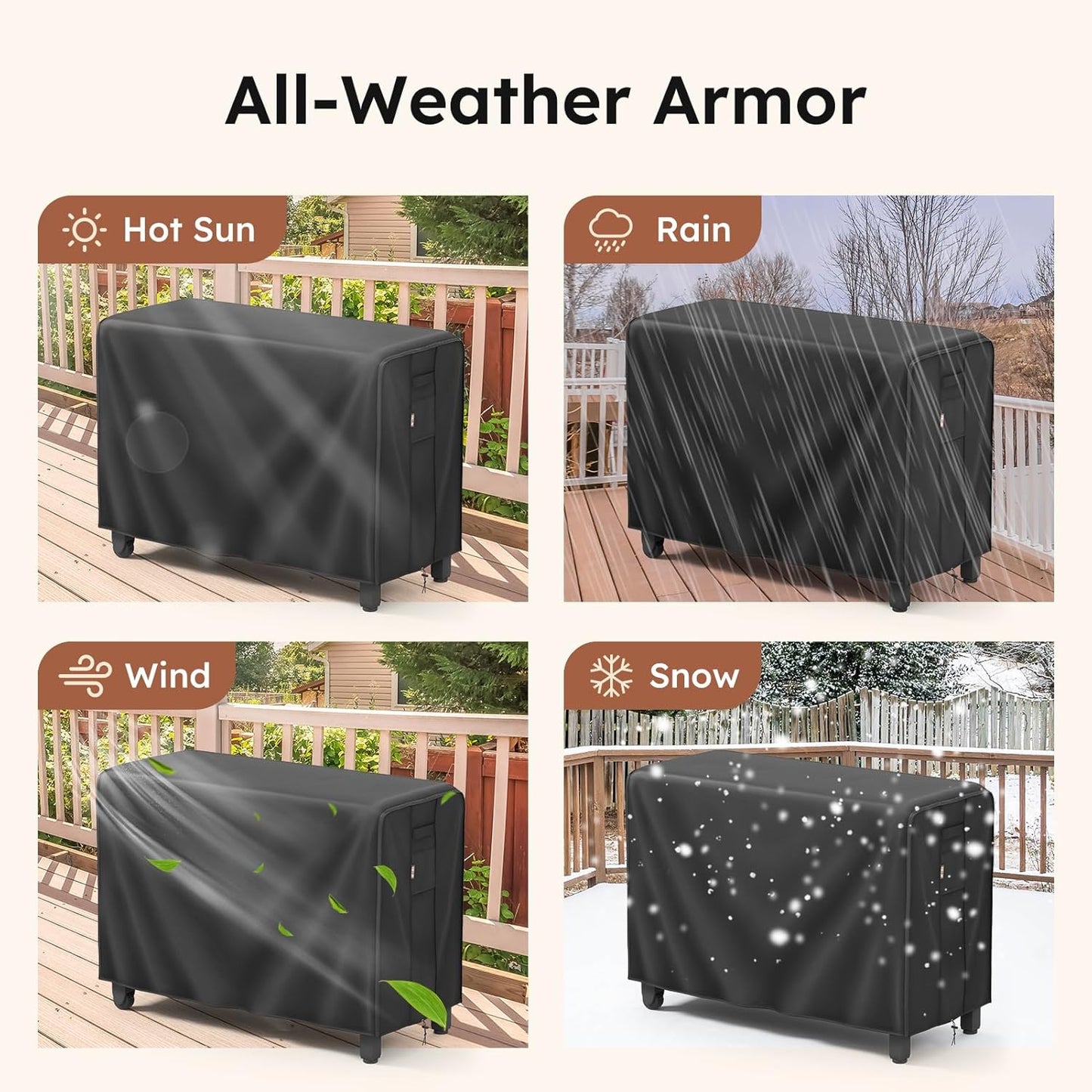 MR. COVER Outdoor prep table cover 52 inch for Keter Unity XL Outdoor Rolling Table Cart, Heavy Waterproof for Grill Dining Kitchen Cart Protective, Outdoor Storage Box Cover, Patio Food Prep Station